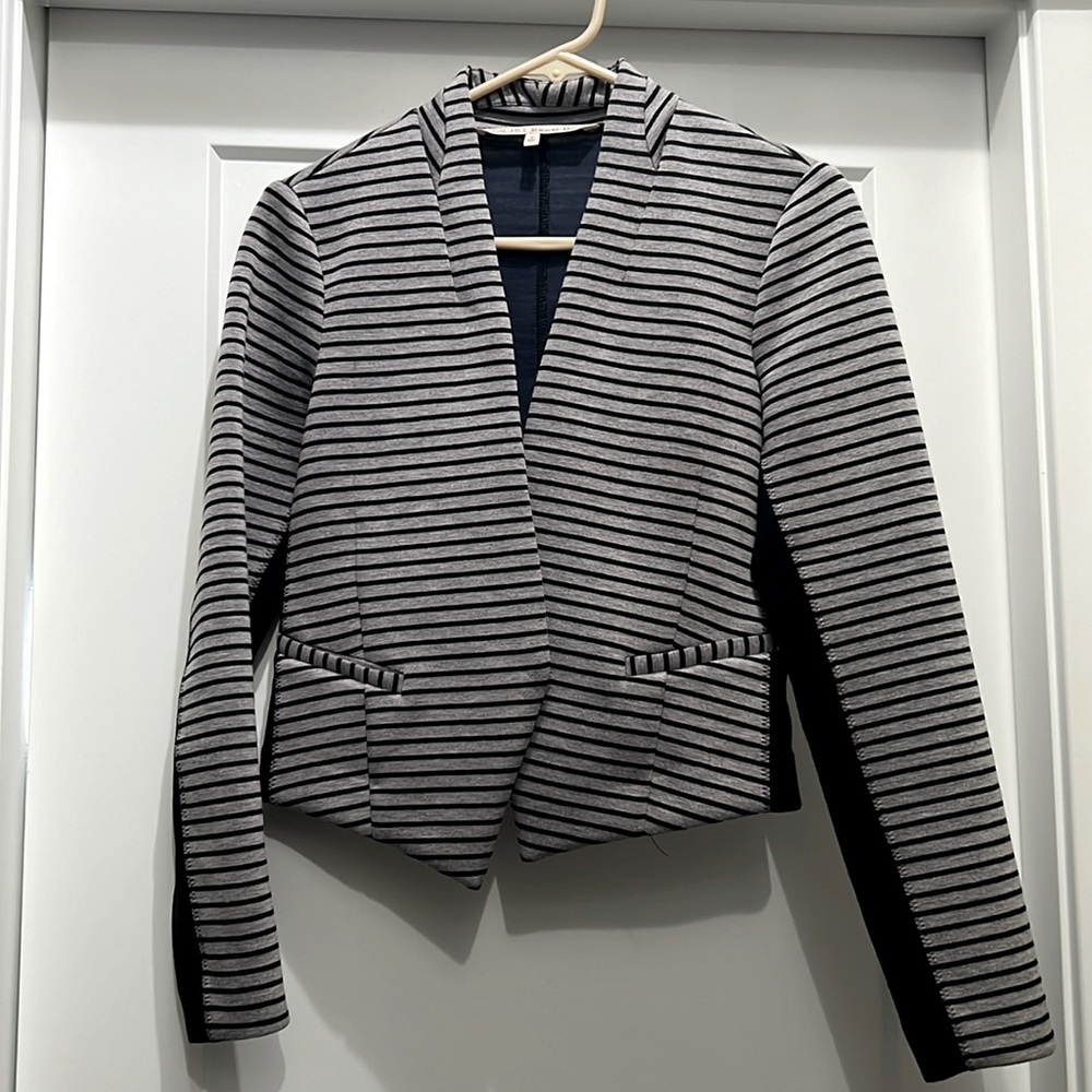 Rachel Roy black and grey striped blazer